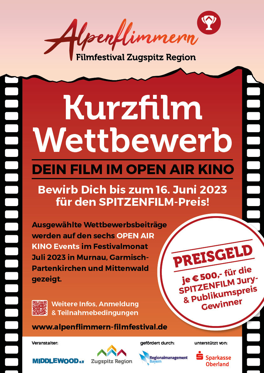 kultur kreativwirtschaft zugspitz region plakat kurzfilmwettbewerb2023